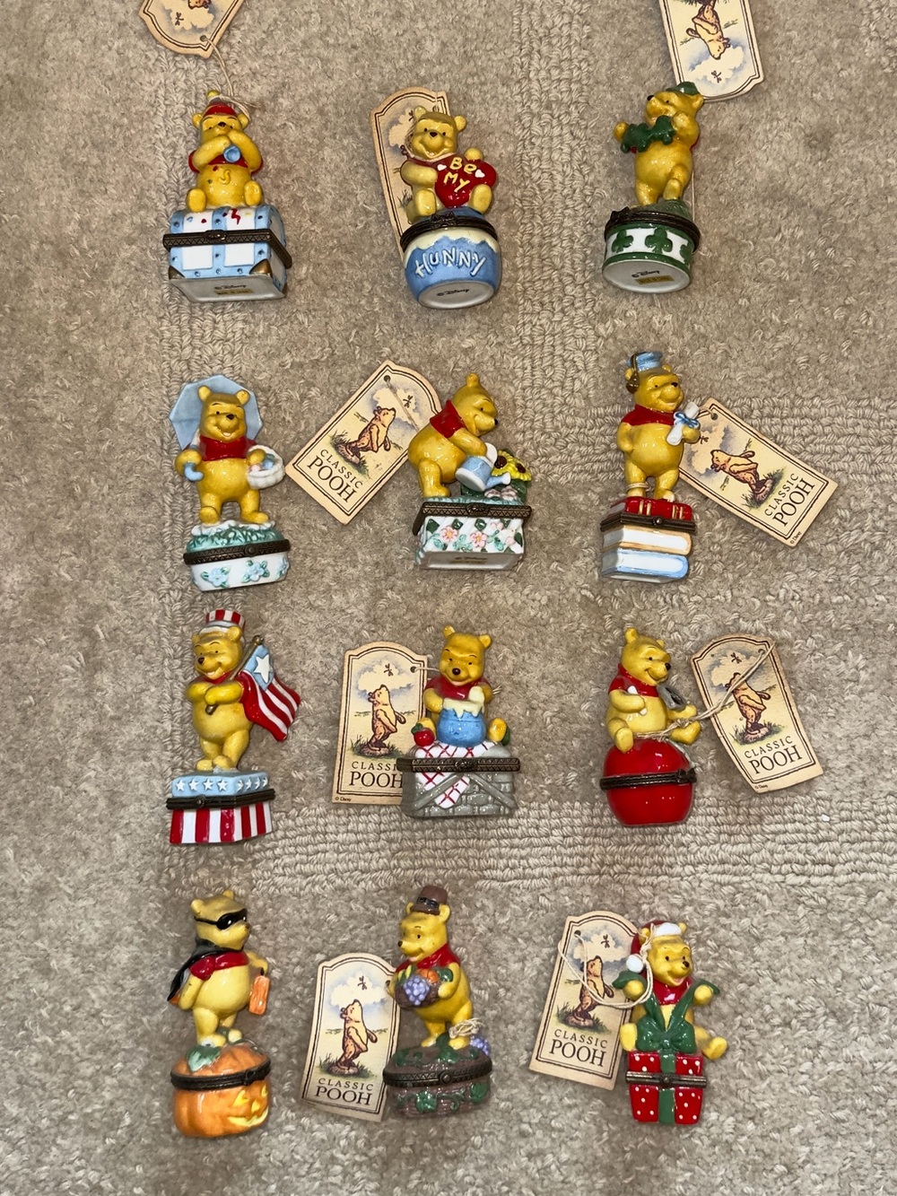 Classic Winnie The Pooh Mini Figurine Collection - 12 month - Porcelain